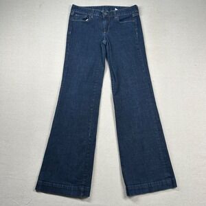 Vintage J. Crew Jeans Womens 2 Wide Leg Flare Boot Dark Wash USA Made Sailor y2K